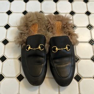Gucci Princeton slides loafer with fur size 36 1/2